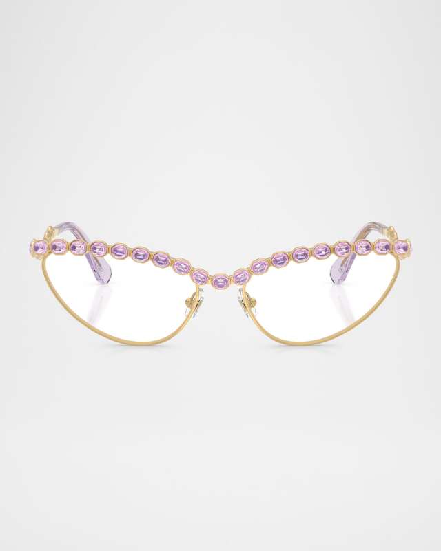 SK1030 Crystal Cat-Eye Metal Optical Frames